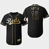 Reds 19 Joey Votto Black Gold Flexbase Jersey Dzhi,baseball caps,new era cap wholesale,wholesale hats